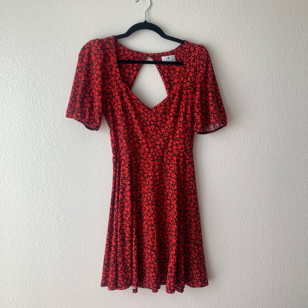 Floral Mini Dress with Sweetheart neckline